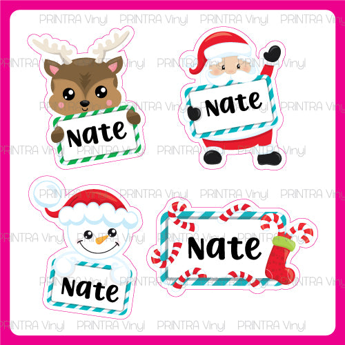 Personalised Xmas Labels Sticker Sheet