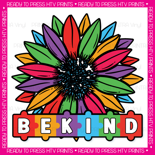 Be Kind Puzzle & Flower - RTP HTV Print