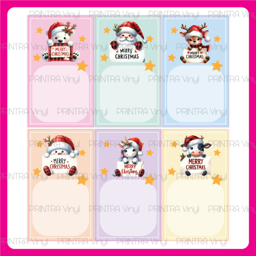 Kawaii Christmas Labels Sticker Sheet