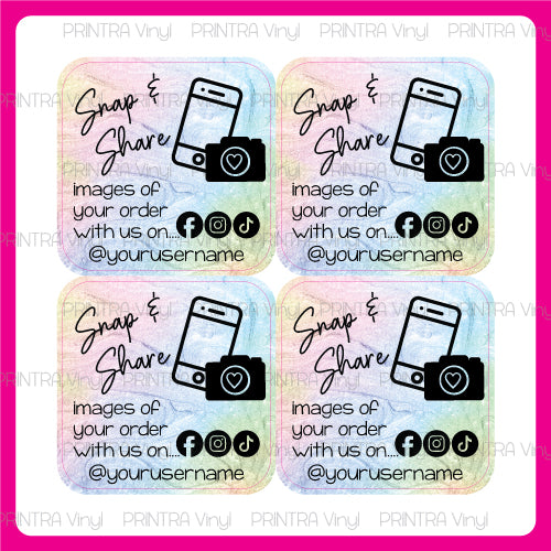 Snap & Share Sticker Sheet - Pastel Swirl