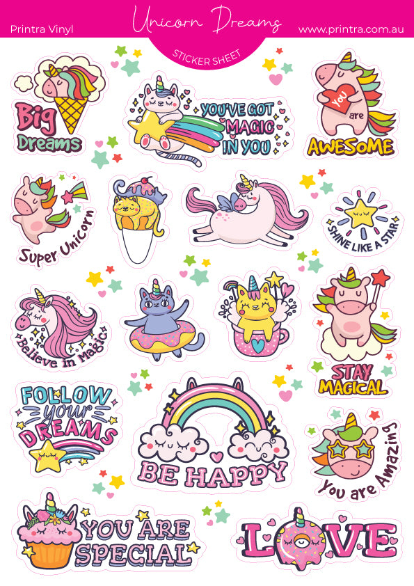 Unicorn Dreams Sticker Sheet