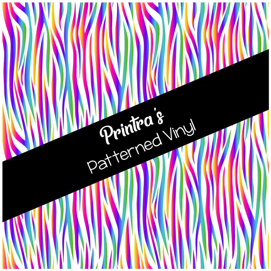 Zebra Rainbow Patterned Vinyl
