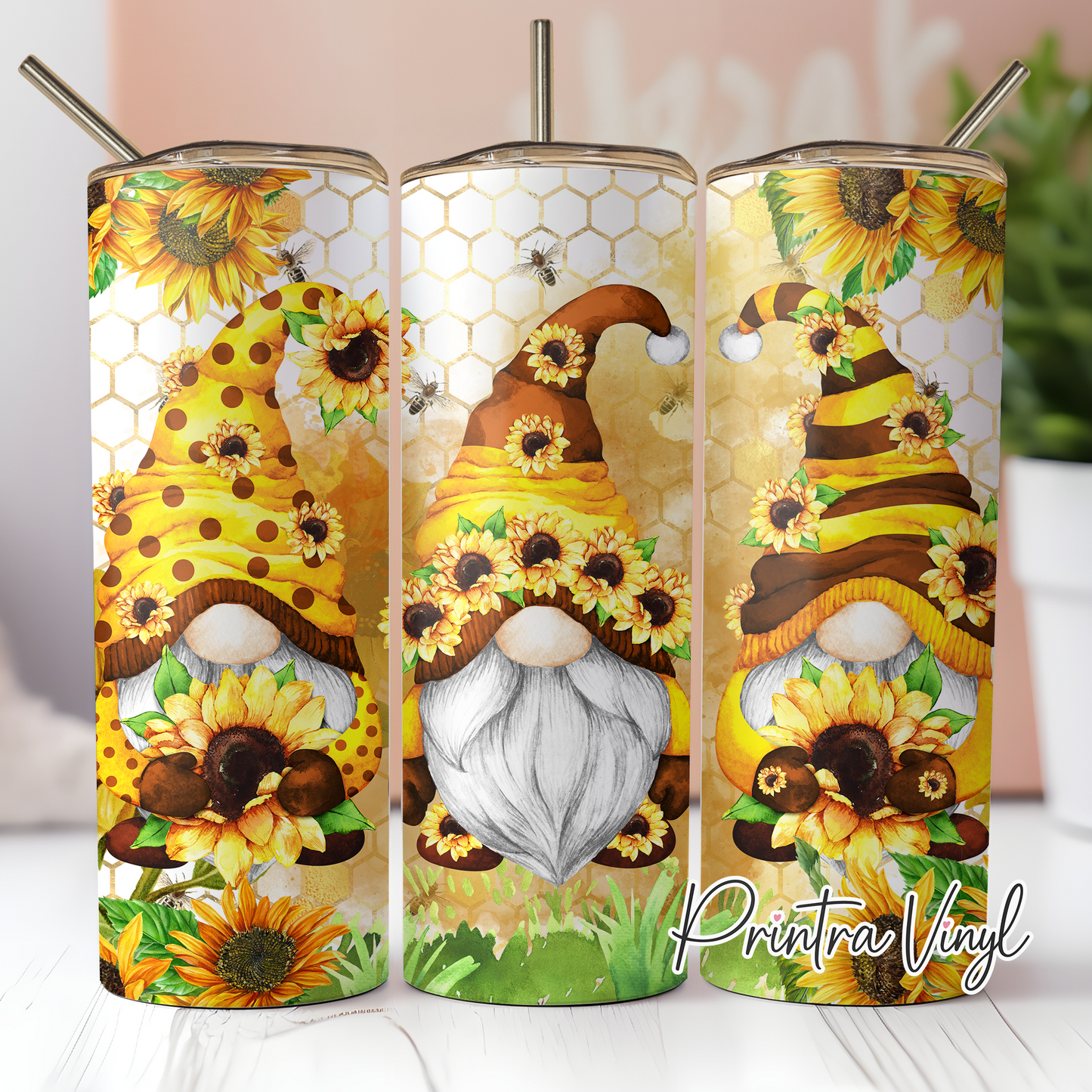 Gnomes 05 Sunflower Tumbler Wrap (TW112)