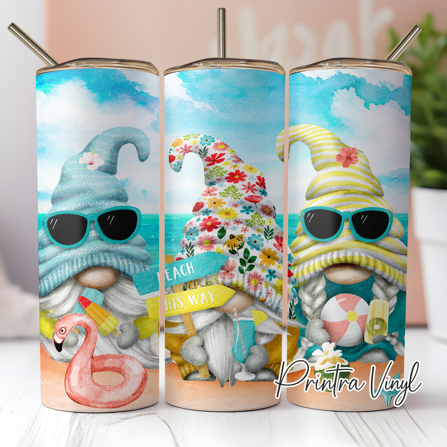 Gnomes 08 Beach Tumbler Wrap (TW115)