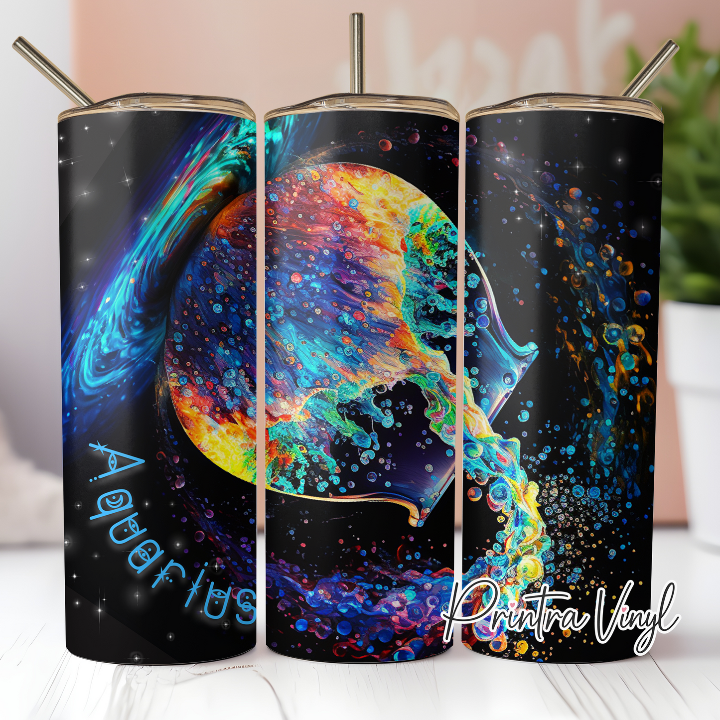 Zodiac Ink Aquarius Tumbler Wrap (TW96)