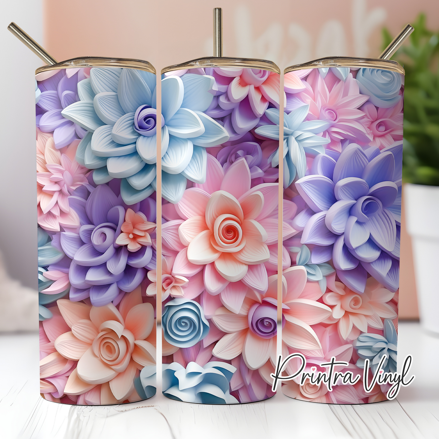 3D Flowers 03 Tumbler Wrap (TW204)