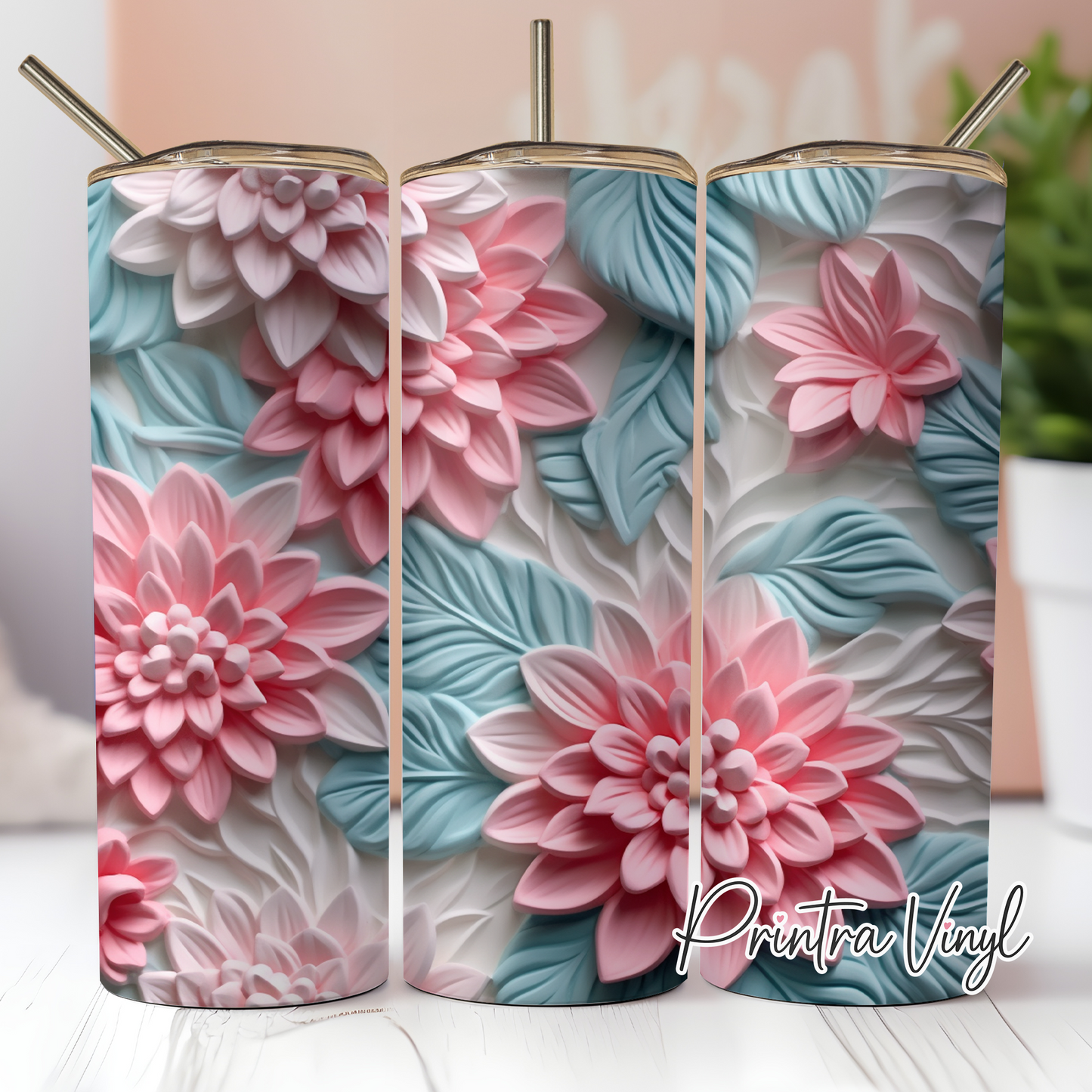3D Flowers 02 Tumbler Wrap (TW203)