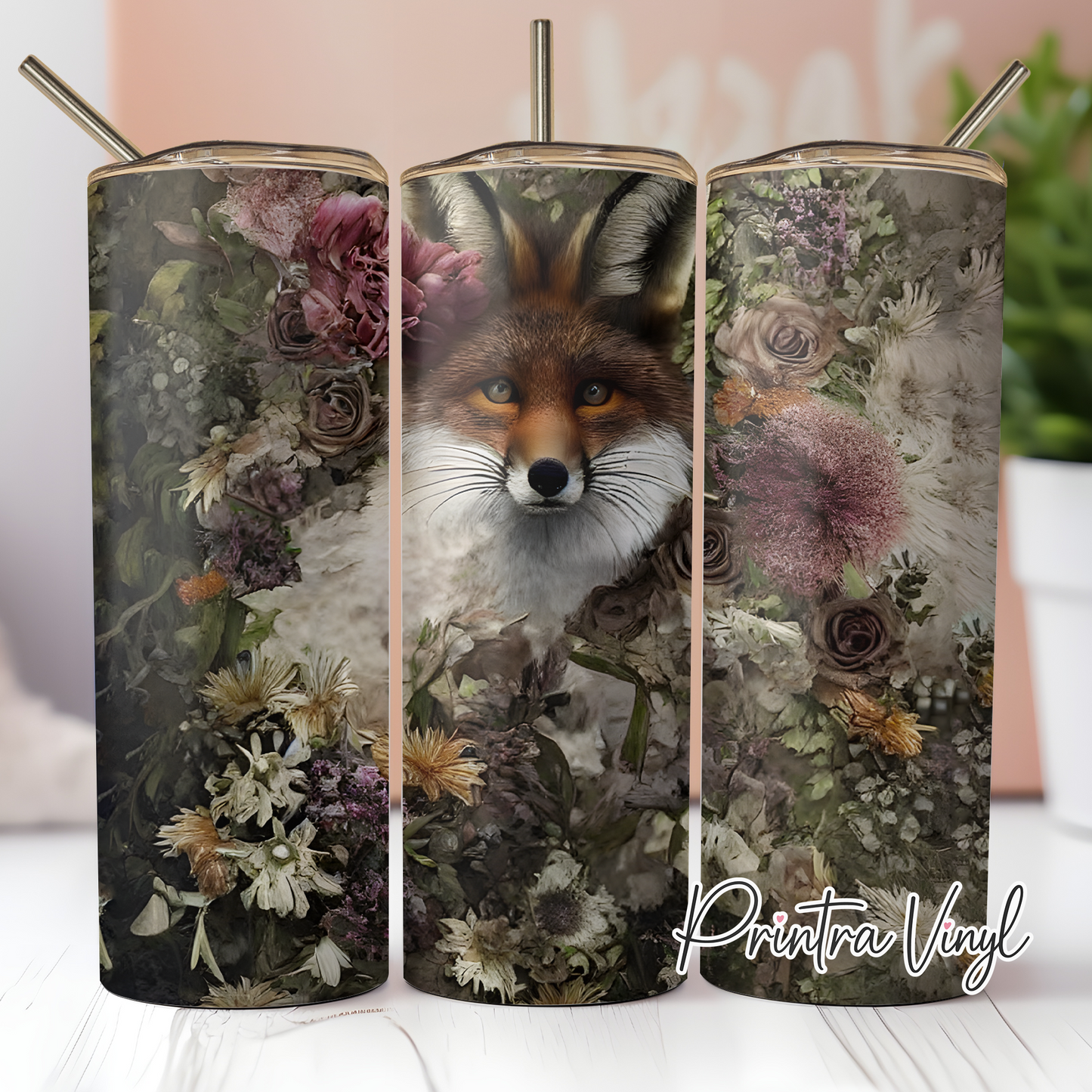 Floral Fox 03 Tumbler Wrap (TW147)