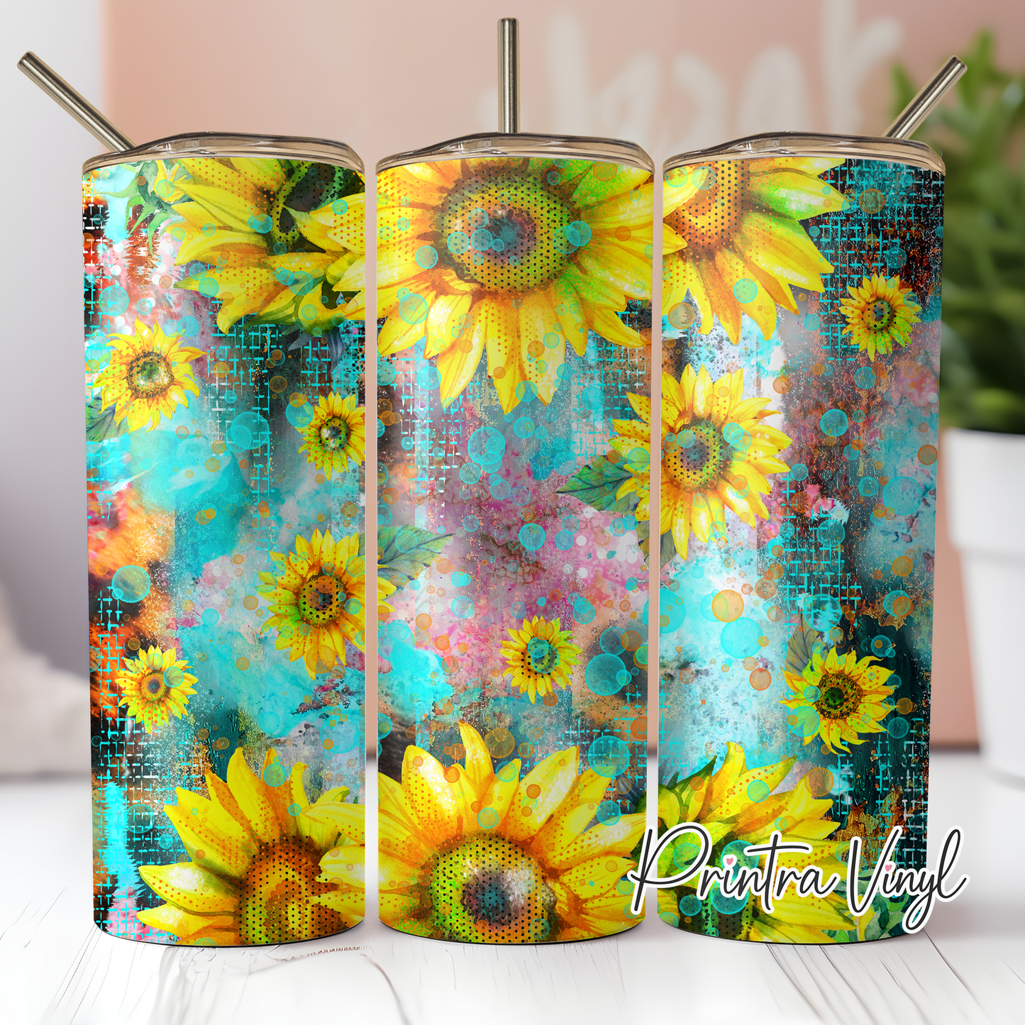 Blue Sunflowers Tumbler Wrap (TW07)