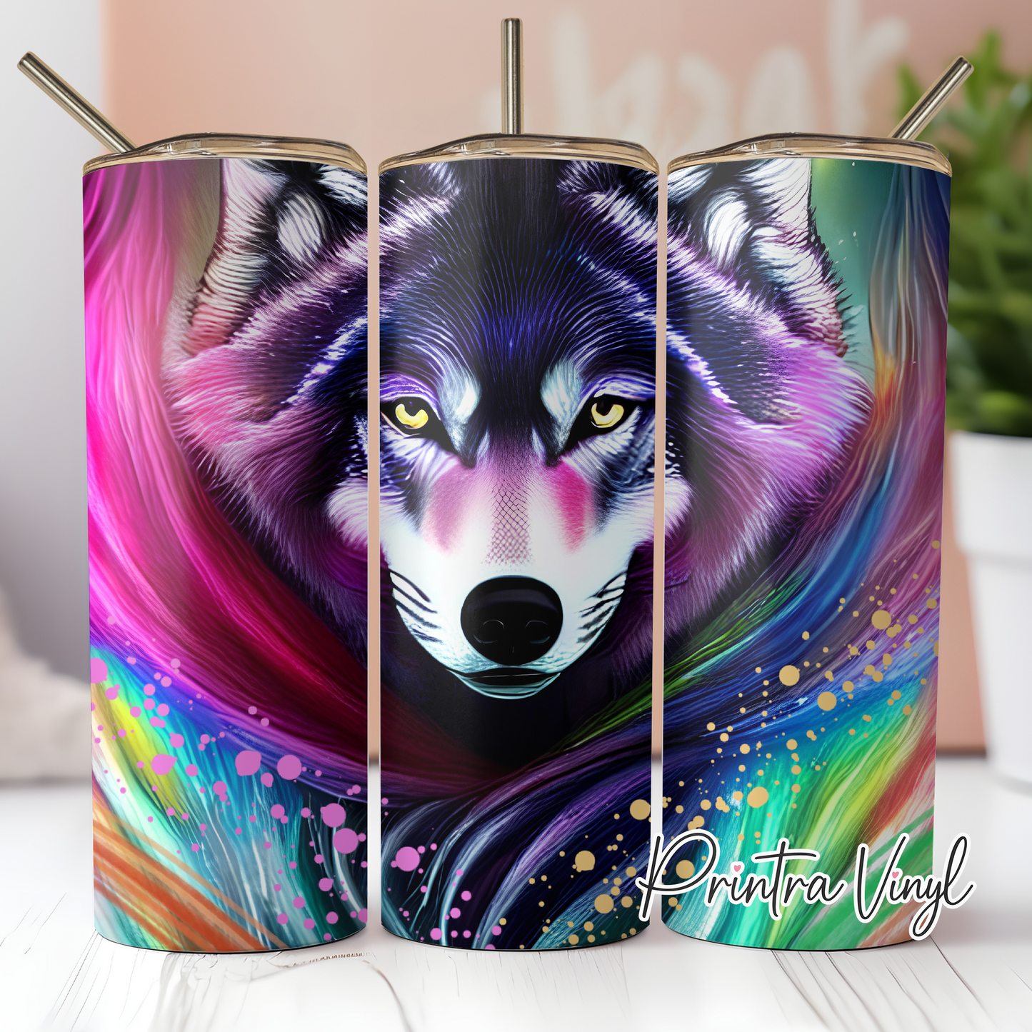 Coloured Wolf Tumbler Wrap (TW148)