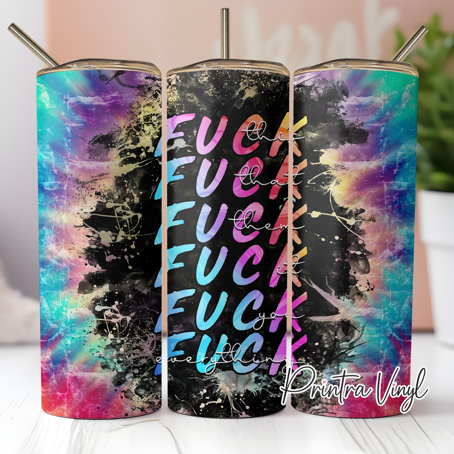 F-Word Tie Dye Tumbler Wrap (TW236)