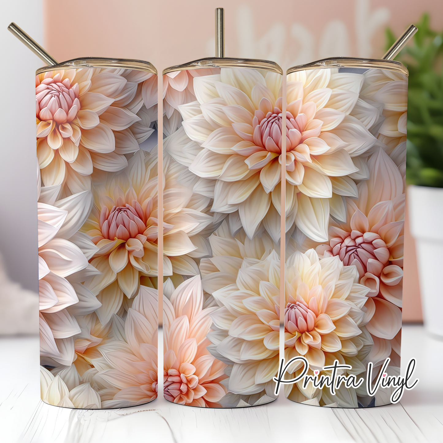 3D Dahlias Tumbler Wrap (TW199)