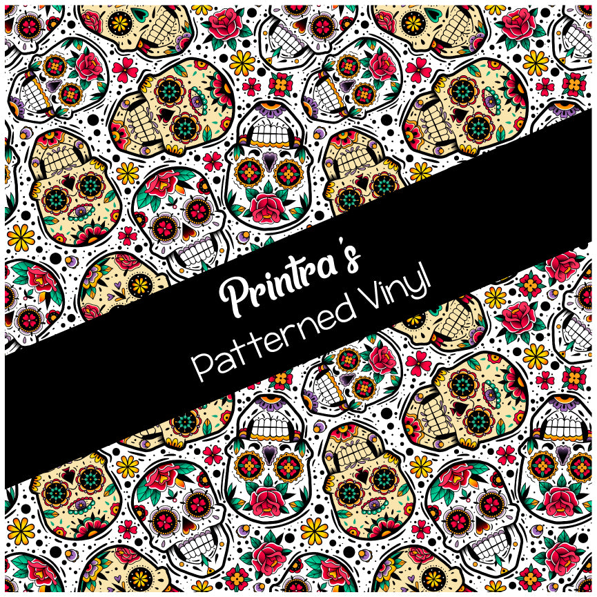 Htv 801 Sugar Skulls Patterned Vinyl Sheet – HTV & Adhesive | Printra Vinyl