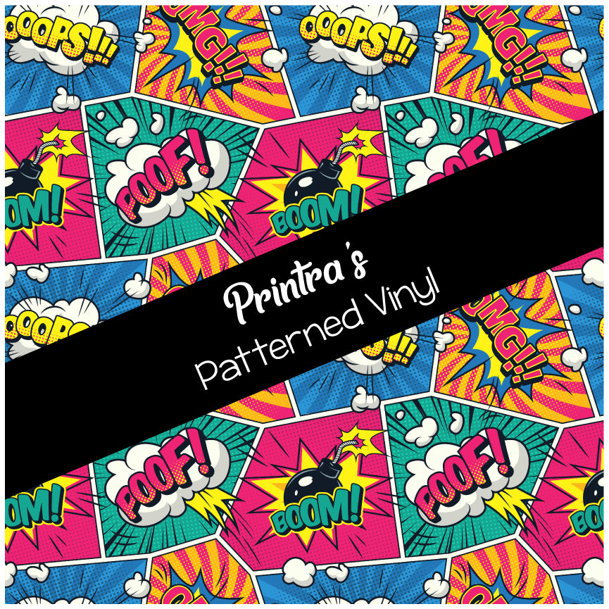 Comic Book #03 Patterned Vinyl Sheet – HTV & Adhesive | Printra Vinyl