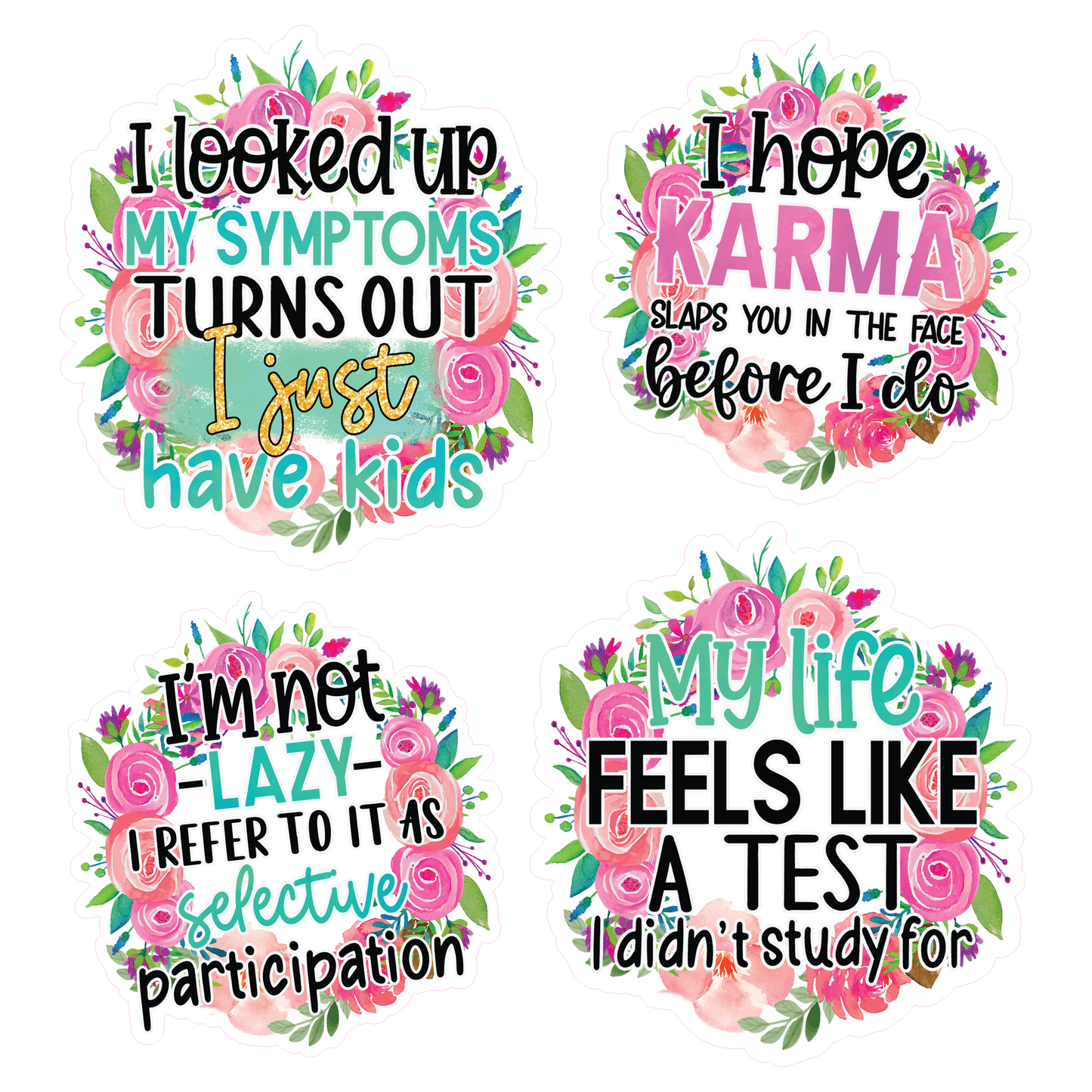 Floral Sarcasm Sticker Sheet