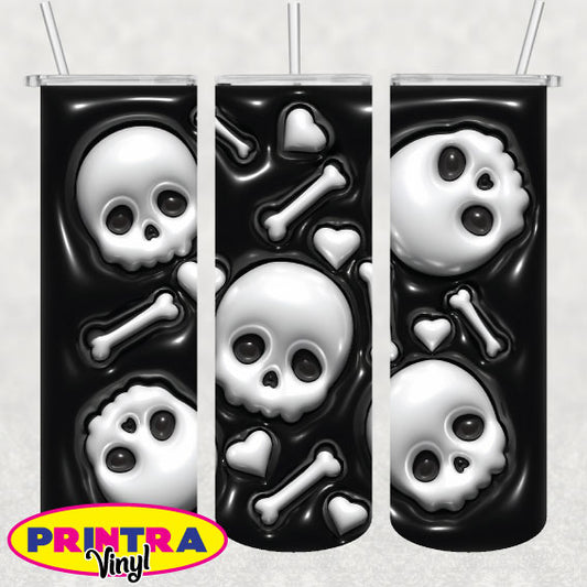 3D Inflated Skulls 02 Wrap (TW222)