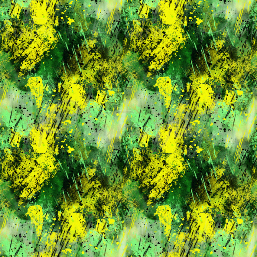 Abstract Grunge #03 patterned vinyl featuring layered lime green, emerald and mint paint splashes with distressed brushstrokes, ink splatters and grunge-inspired abstract textures.