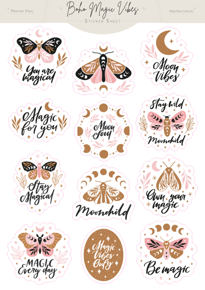 Boho Magic Vibes Sticker Sheet