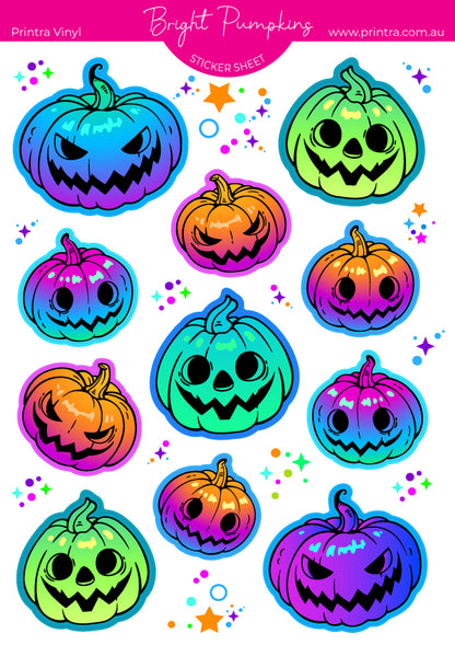 Bright Pumpkins Sticker Sheet