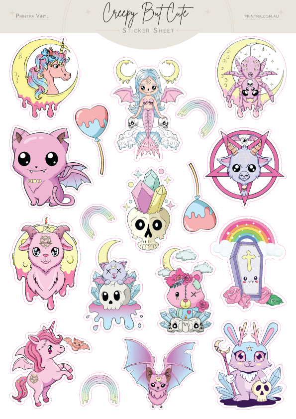 Creepy But Cute Sticker Sheet