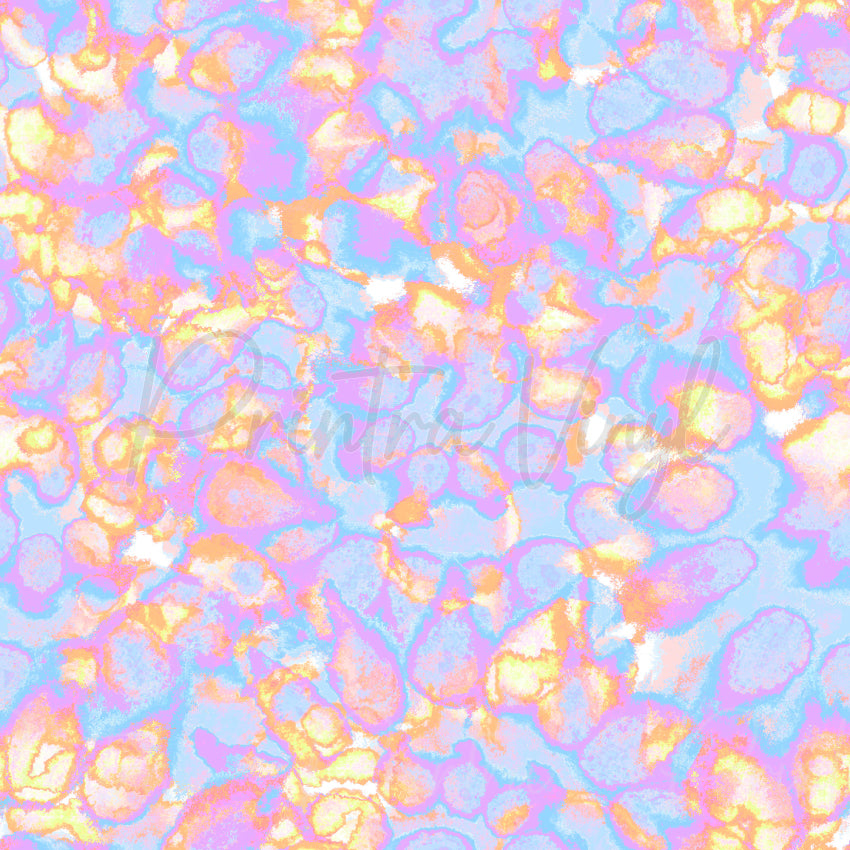 Dreamscapes #03 patterned vinyl featuring dreamy pastel abstract textures in lavender, sky blue, blush pink and soft peach tones with a fluid watercolour-inspired design.
