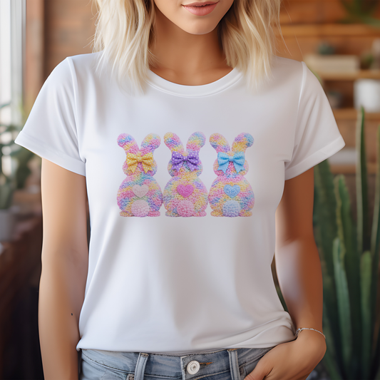 Press-Ready Easter Heat Transfer - Fluffy Bunnies