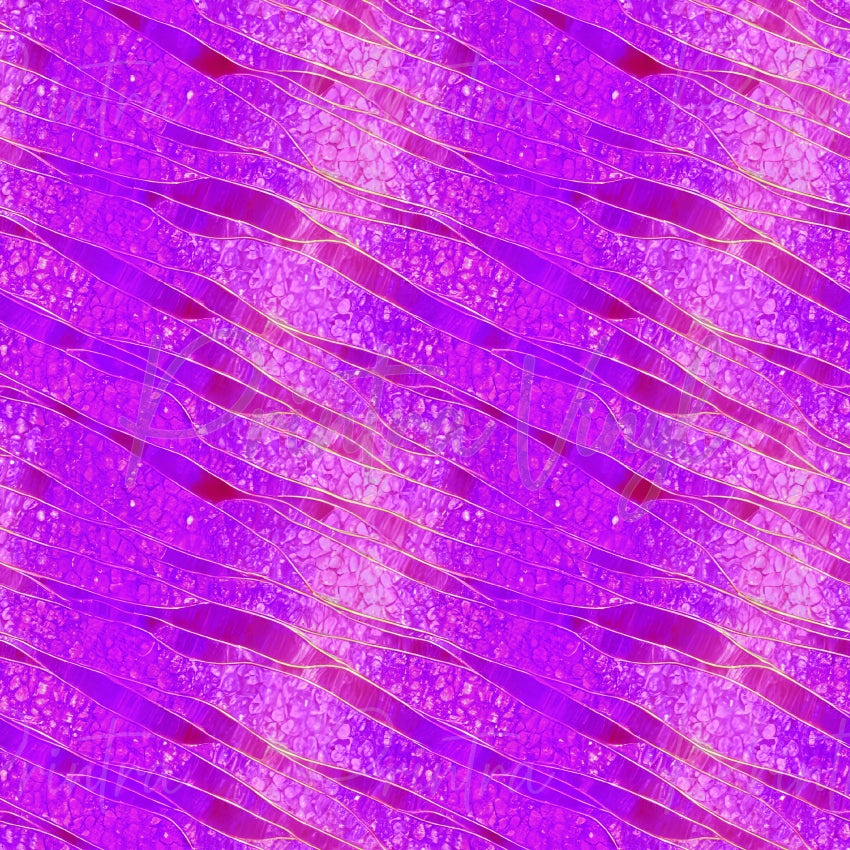 Fuchsia Wave Strata patterned vinyl featuring vibrant fuchsia and magenta flowing wave layers, shimmering crystal-like textures, and delicate metallic-inspired linework in a bold abstract design.