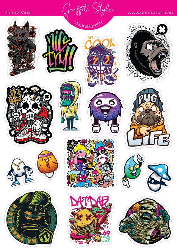 Graffiti Style Sticker Sheet