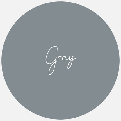 A round sample swatch of Avery Dennison Gloss Permanent Adhesive Vinyl in the colour Grey.