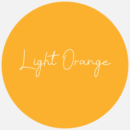 A round orange-colored vinyl material with the text 'Light Orange' written on it, indicating the color and type of the material.