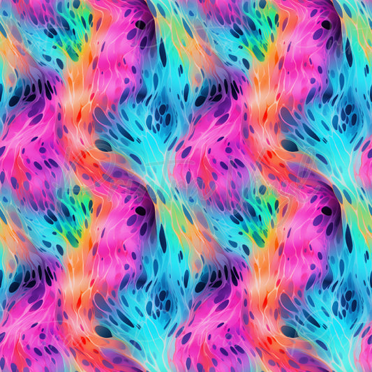 Luminaze patterned vinyl featuring vibrant flowing abstract textures in neon pink, turquoise, purple, orange, and lime green tones, with luminous cellular details and fluid organic movement throughout the design.
