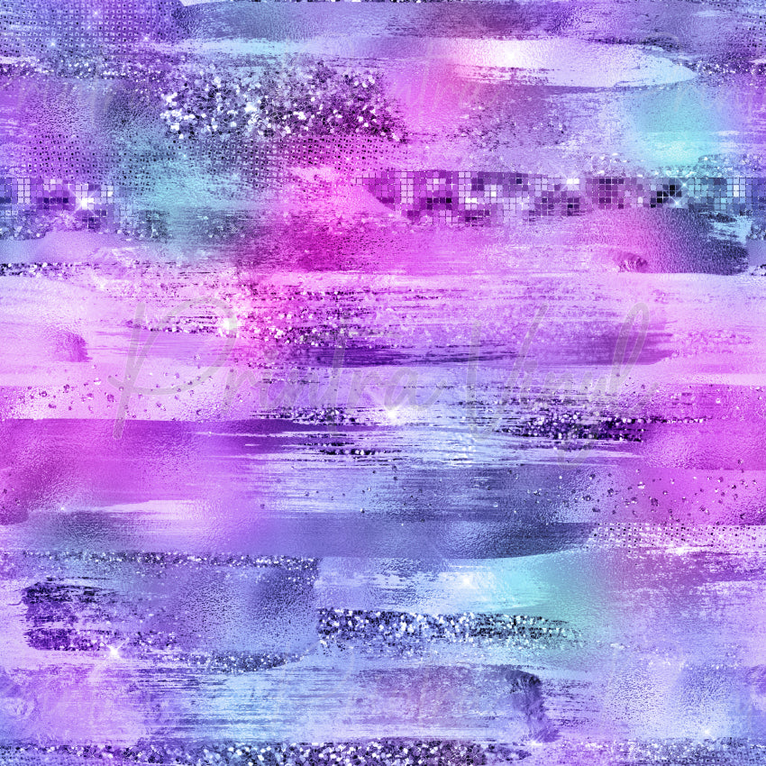 Mermaid Glam #02 patterned vinyl featuring shimmering brushstroke textures in dreamy shades of lavender, lilac, pink, and aqua, accented with sparkling glitter effects, iridescent highlights, and glamorous metallic-inspired details.