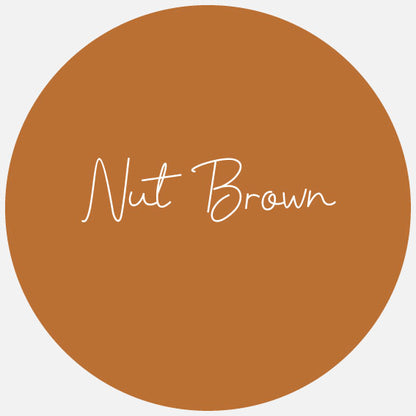 A solid color sample swatch of Nut Brown Avery Dennison Gloss Permanent Adhesive Vinyl.