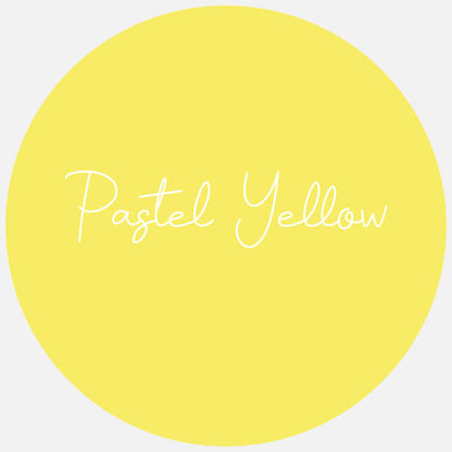 A circular sample of Avery Dennison Gloss Permanent Adhesive Vinyl in Pastel Yellow color.