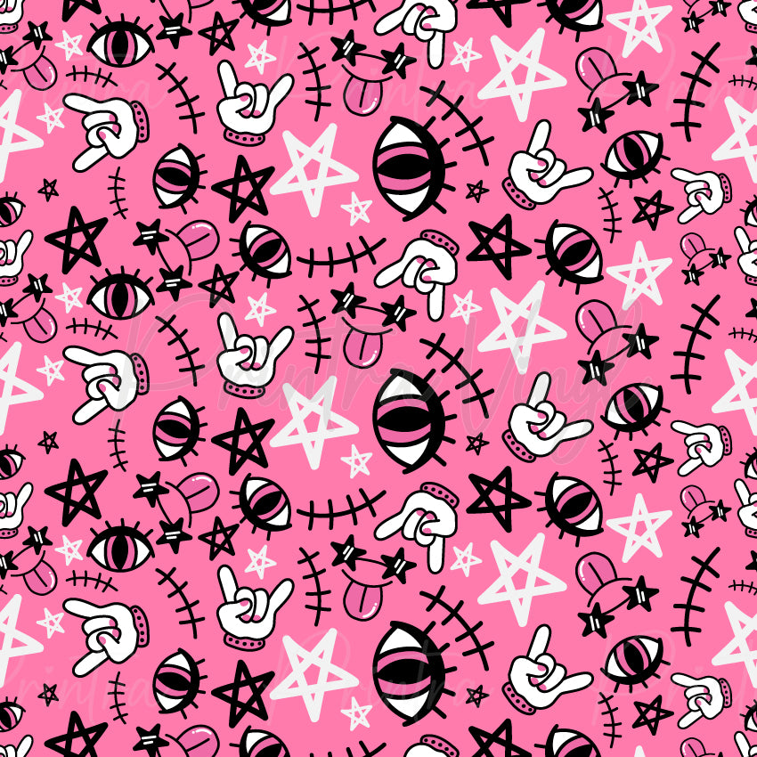 Pink Anarchy Patterned Vinyl