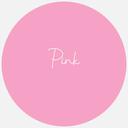 A round sample swatch of Avery Dennison Gloss Permanent Adhesive Vinyl in the colour Pink.