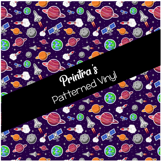 Purple Cosmos Patterned Vinyl