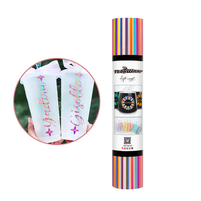 Holographic Glossy Adhesive Vinyl - ROSE GOLD
