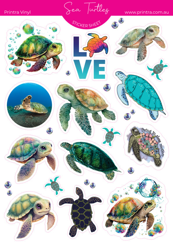 Sea Turtles Sticker Sheet – Printra Vinyl