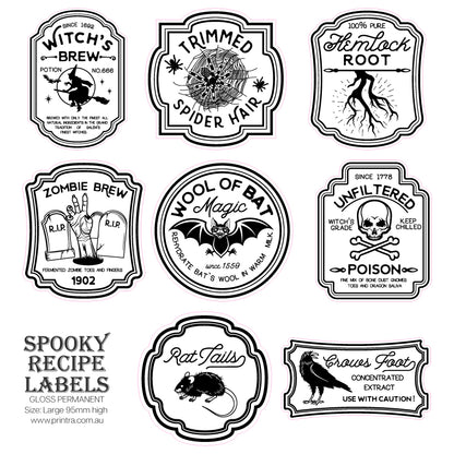 Spooky Recipe Labels