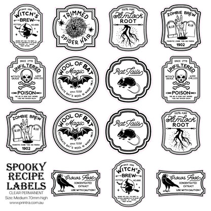 Spooky Recipe Labels