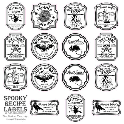 Spooky Recipe Labels