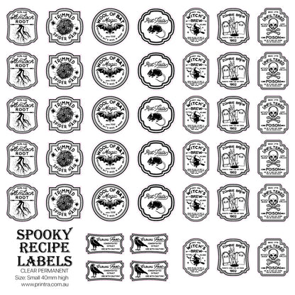 Spooky Recipe Labels