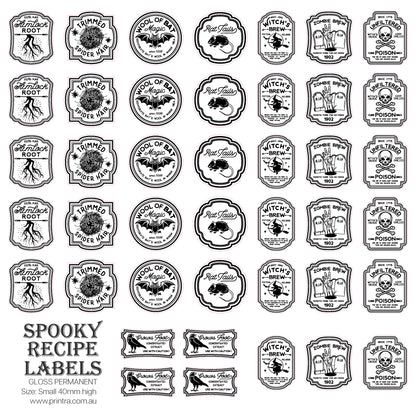 Spooky Recipe Labels