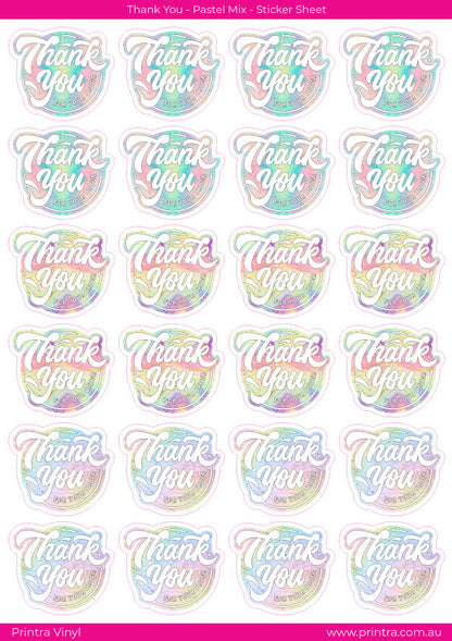 Thank You Pastel Mix Sticker Sheet