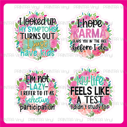 Floral Sarcasm Sticker Sheet