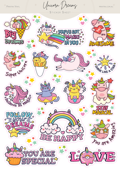 Unicorn Dreams Sticker Sheet