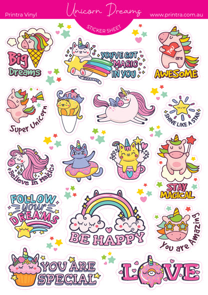Unicorn Dreams Sticker Sheet