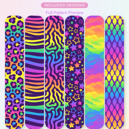 Neon Rainbow Patterned Vinyl Bundle