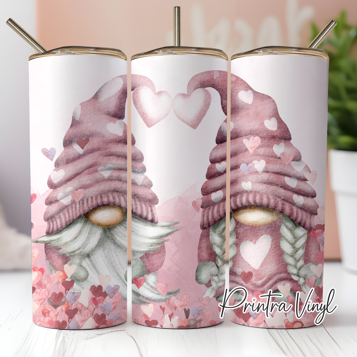 Gnomes 02 Hearts Tumbler Wrap (TW109)